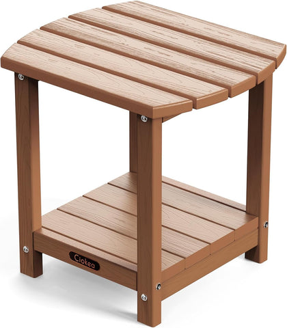 Ciokea Adirondack side table with double-deck design offering extra outdoor storage space