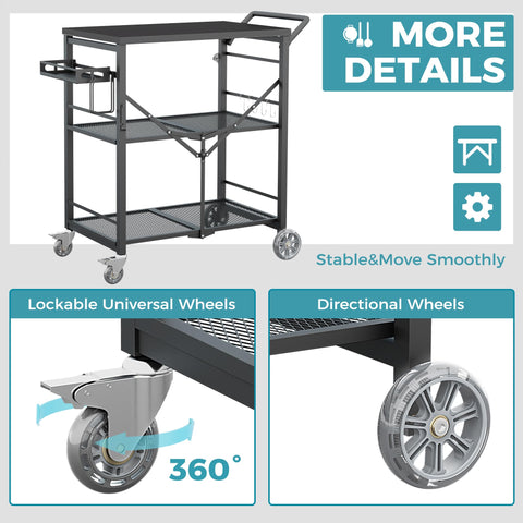 Locked wheels on Ciokea cart prevent movement on slopes.