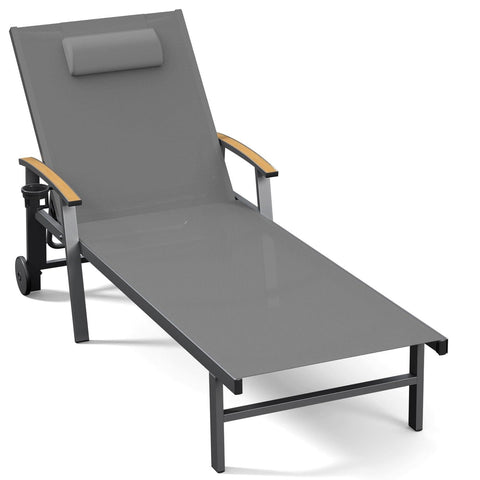 Ciokea outdoor lounge chair with pillow for reading or napping