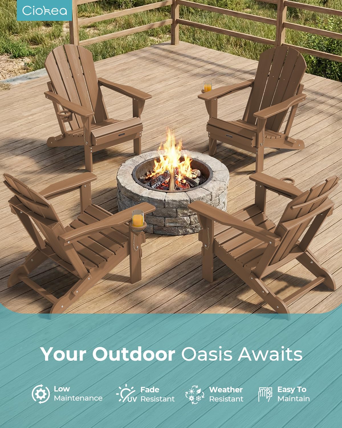 Ciokea weather-resistant chair withstands sun, snow, and wind for year-round use