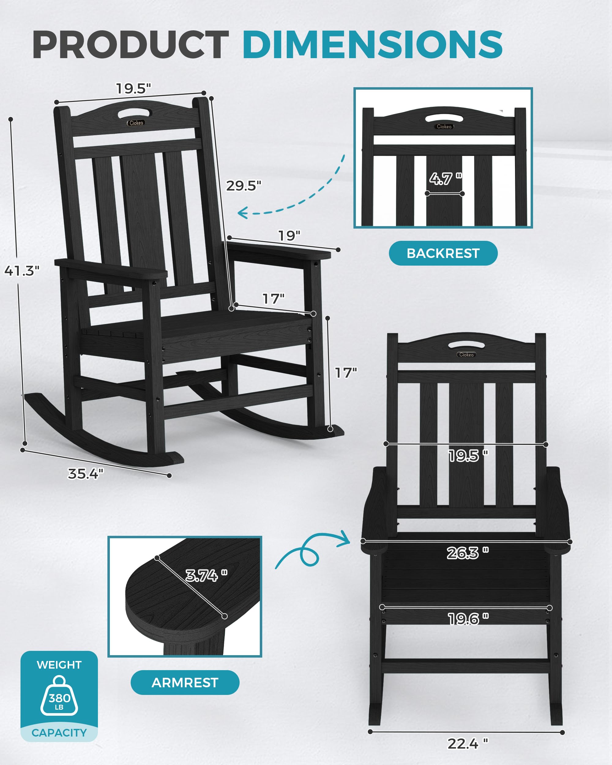 Ciokea chair back view highlighting ergonomic design for relaxed posture