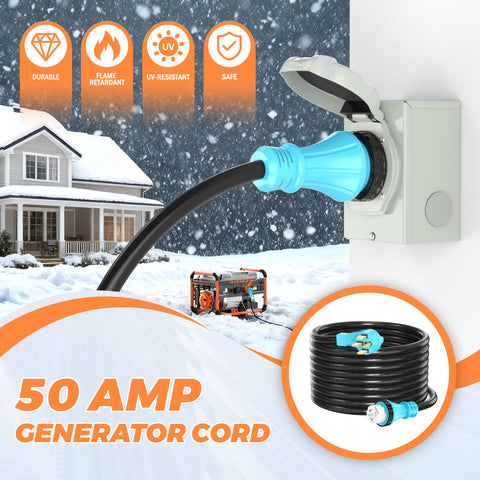 CircleRiver copper-wired generator cord delivers durable, low-resistance power for outdoor use.