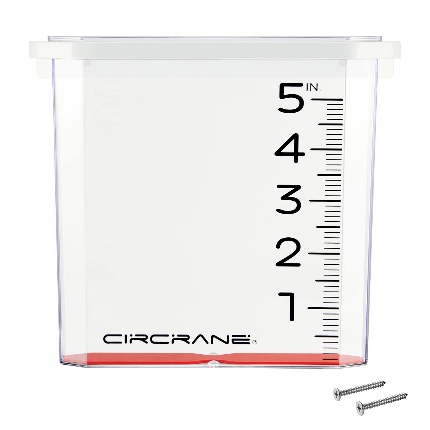 Circrane 5-inch waterfall rain gauge with bracket for steady outdoor readings.