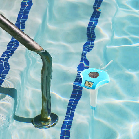 Circrane floating thermometer with IPX-8 case stays safe in splashes.