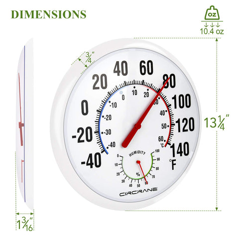 Circrane gradient color dial showing temperature and humidity at a glance.