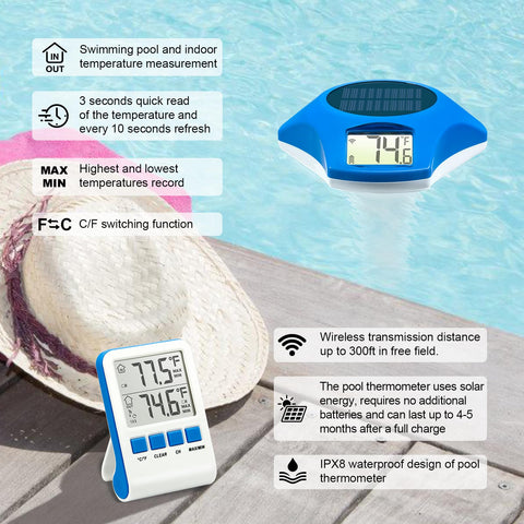 Circrane hot tub thermometer reading clearly while relaxing in warmth