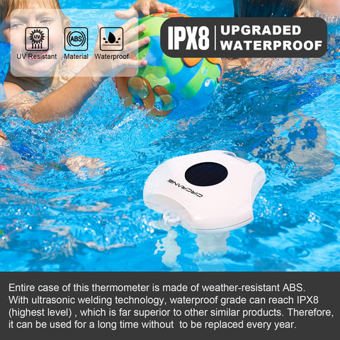 Circrane in-use view floating in pool during sun