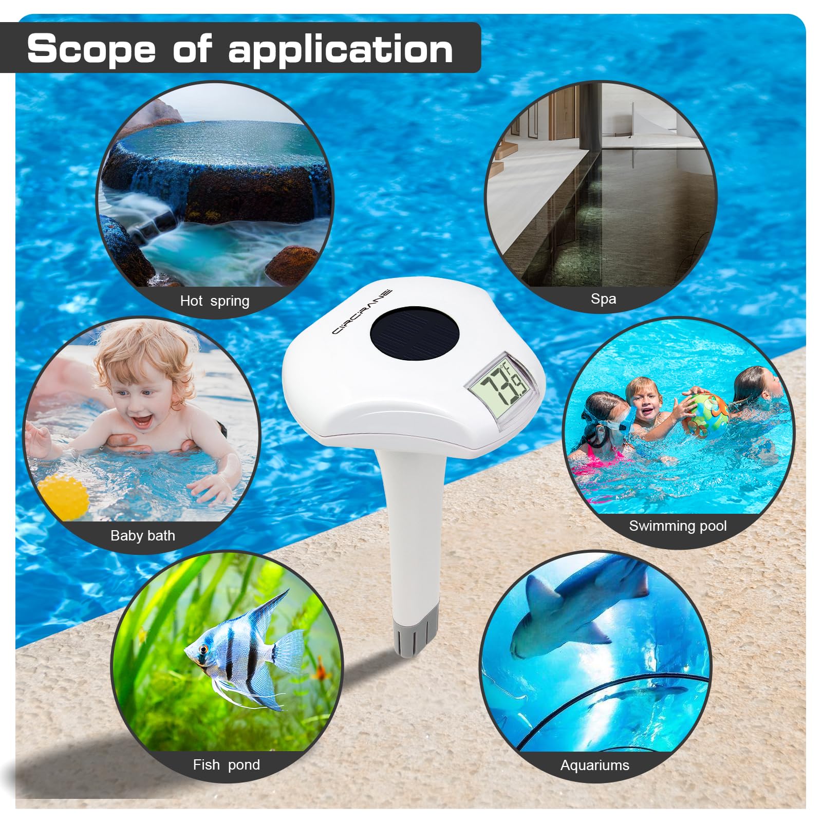 Circrane thermometer packaging includes nylon tether for attachment