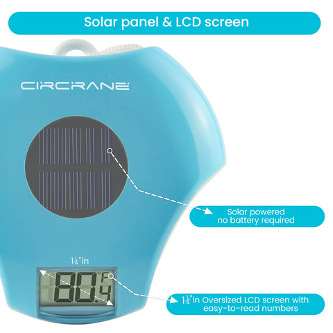 Angled LCD makes numbers easy to read from poolside or at a distance.
