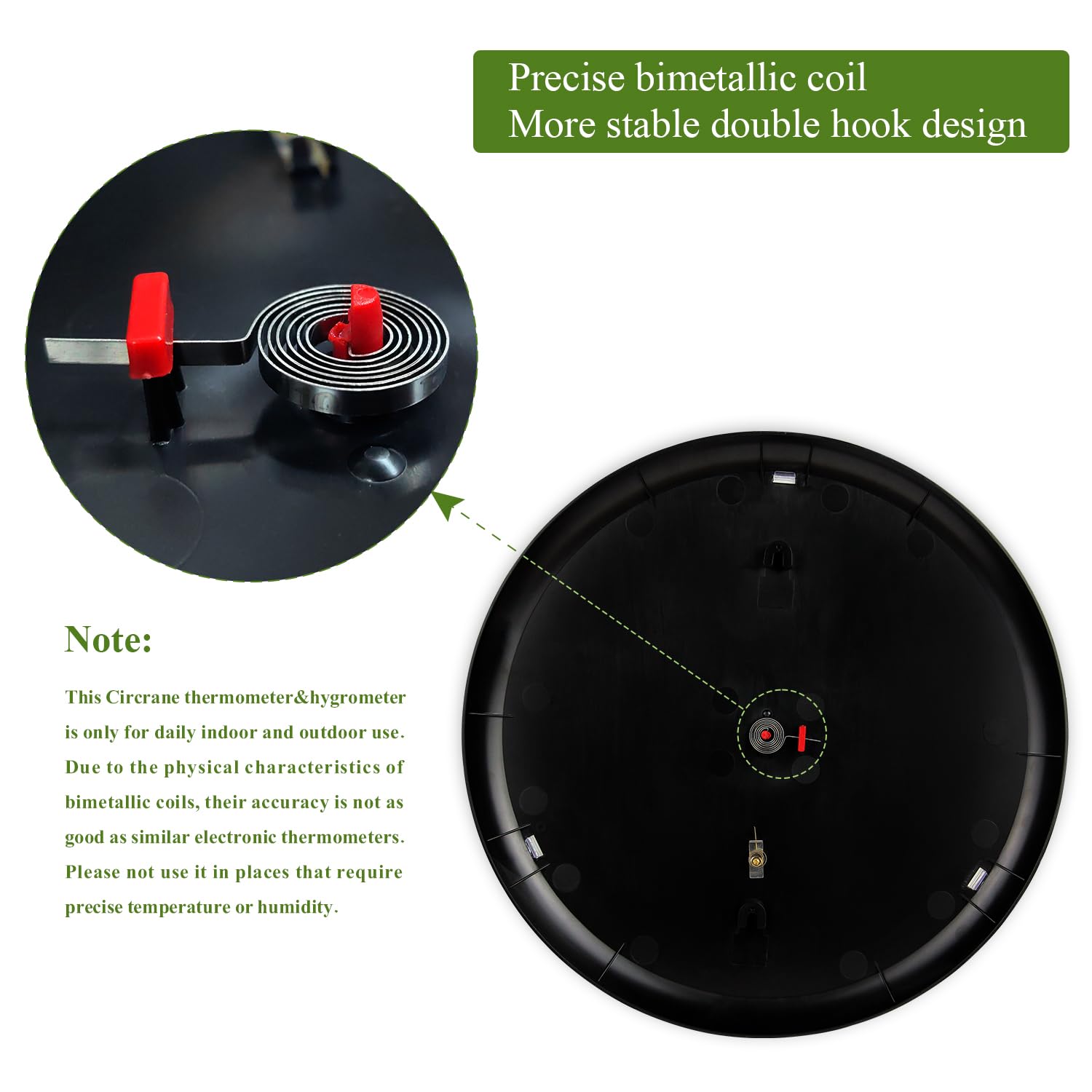 Circrane wall-mount thermometer blends with modern decor.