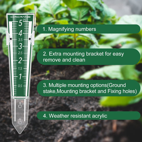 Circrane white numbers on green background for easy measurement in any light.
