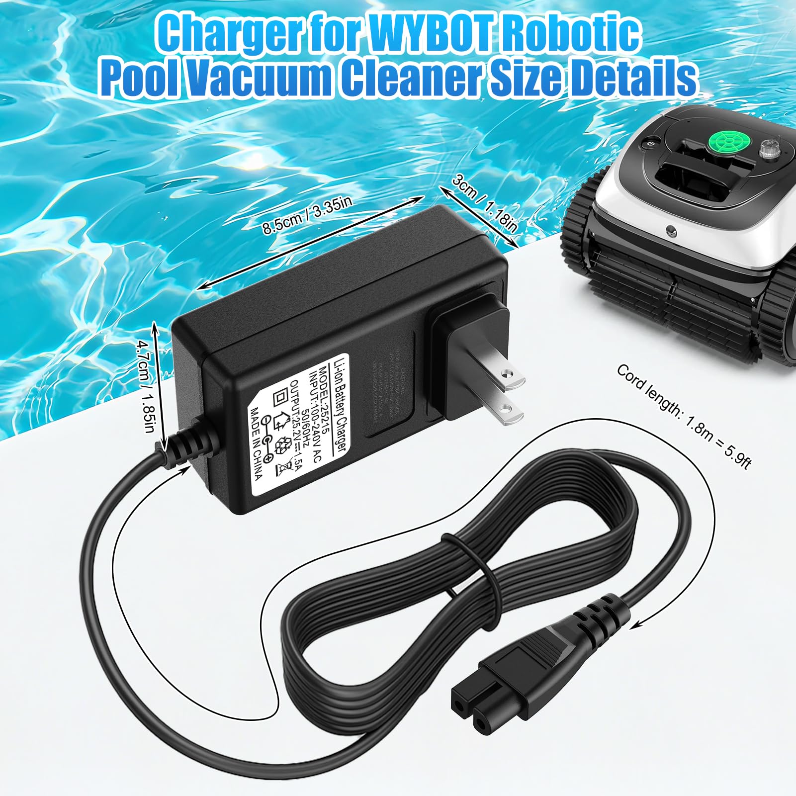 Cisain WYBOT C1 OS7010C charger dock in use with indicator lights
