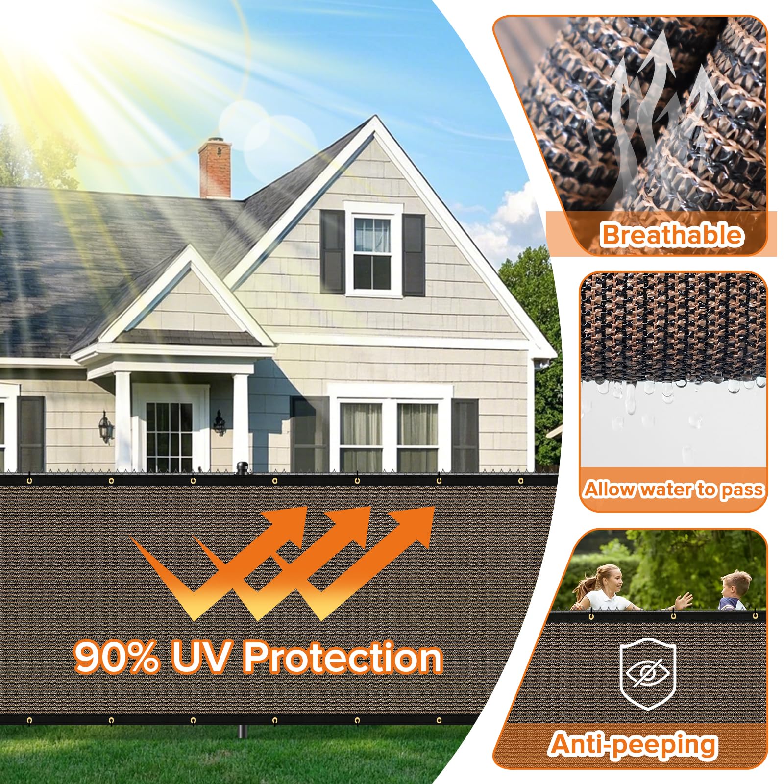 Cisvio fence screen with zip ties enables quick, secure installation.