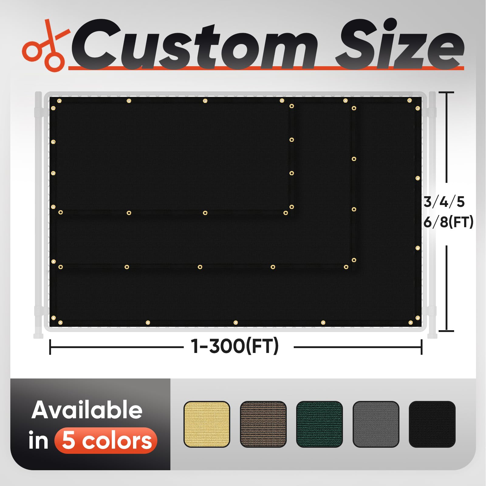 Cisvio heavy-duty mesh fence in black provides durable outdoor privacy.