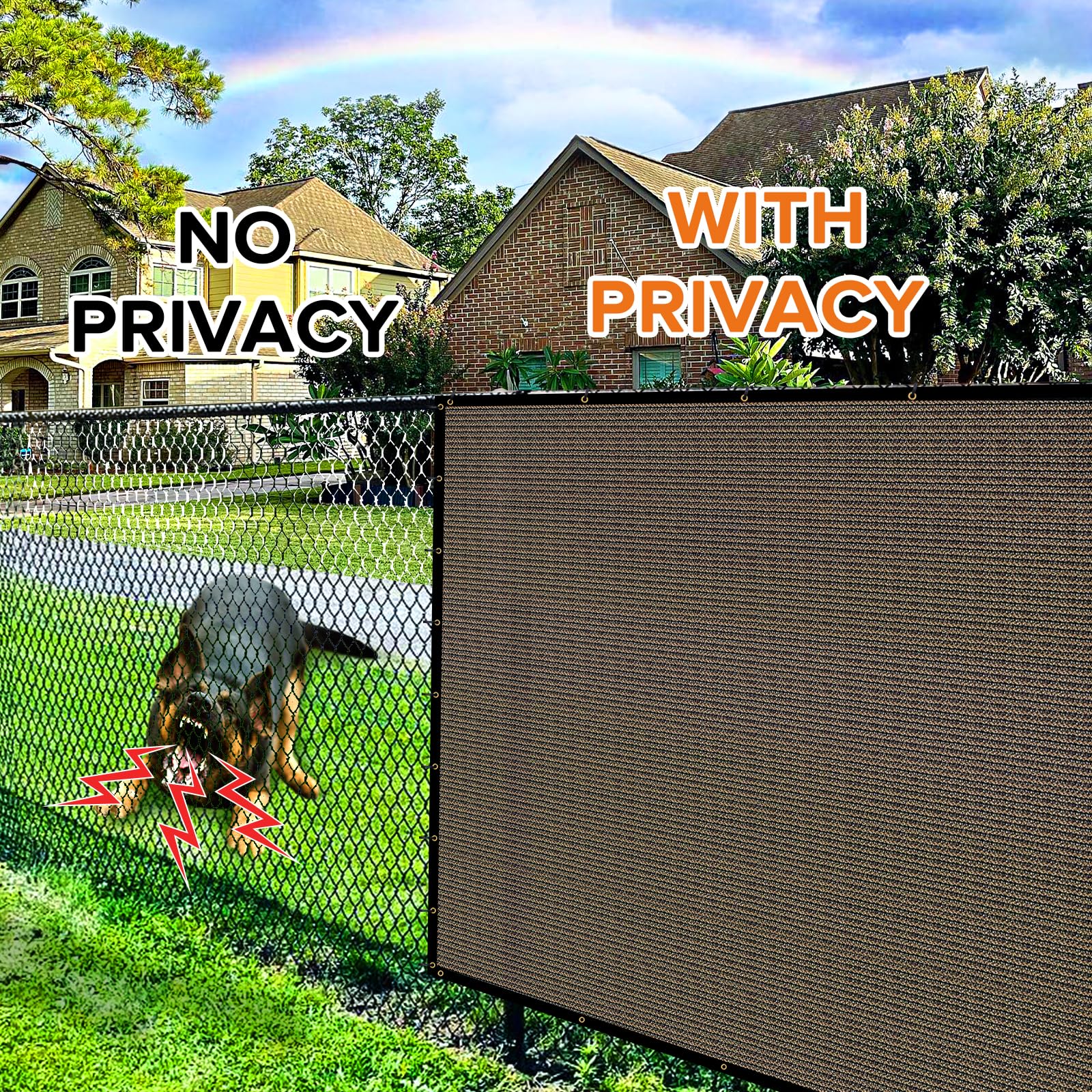 Cisvio privacy screen highlights brass grommets and reinforced edges for lasting attachment.