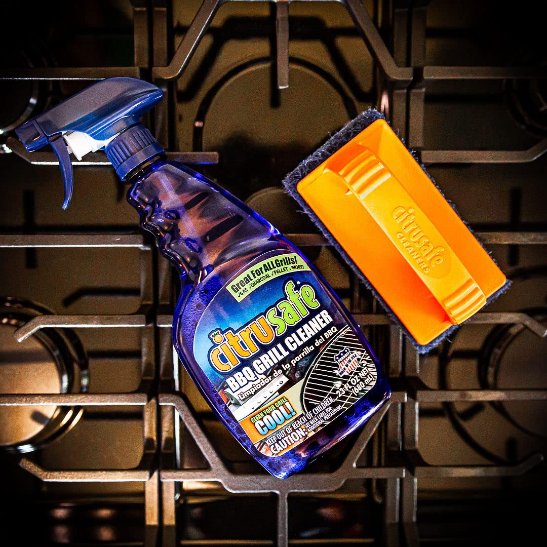 Citrusafe 23oz grill cleaner packaging highlights ample supply for ongoing grill care.