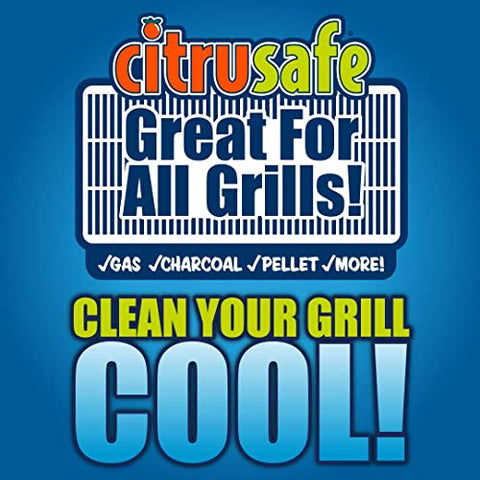 Citrusafe grid grate cleaner spray application helps remove grease from barbecue grates effectively.