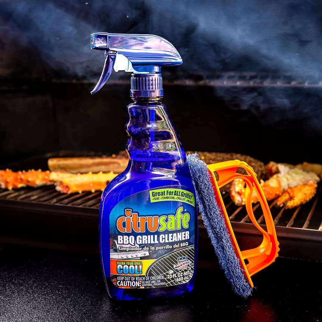 Citrusafe non-toxic cleaner highlights safe handling for family grills and appliances.
