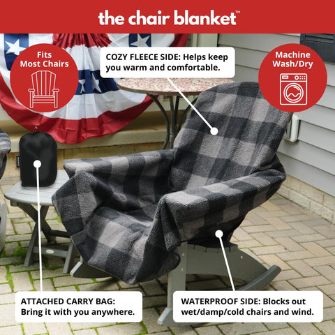 CITYBONFIRES chair blanket polar-lined interior keeps seating warm during chilly evenings.