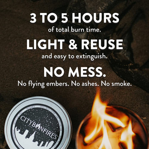 City Bonfires two-pack display showing portable warmth for outings