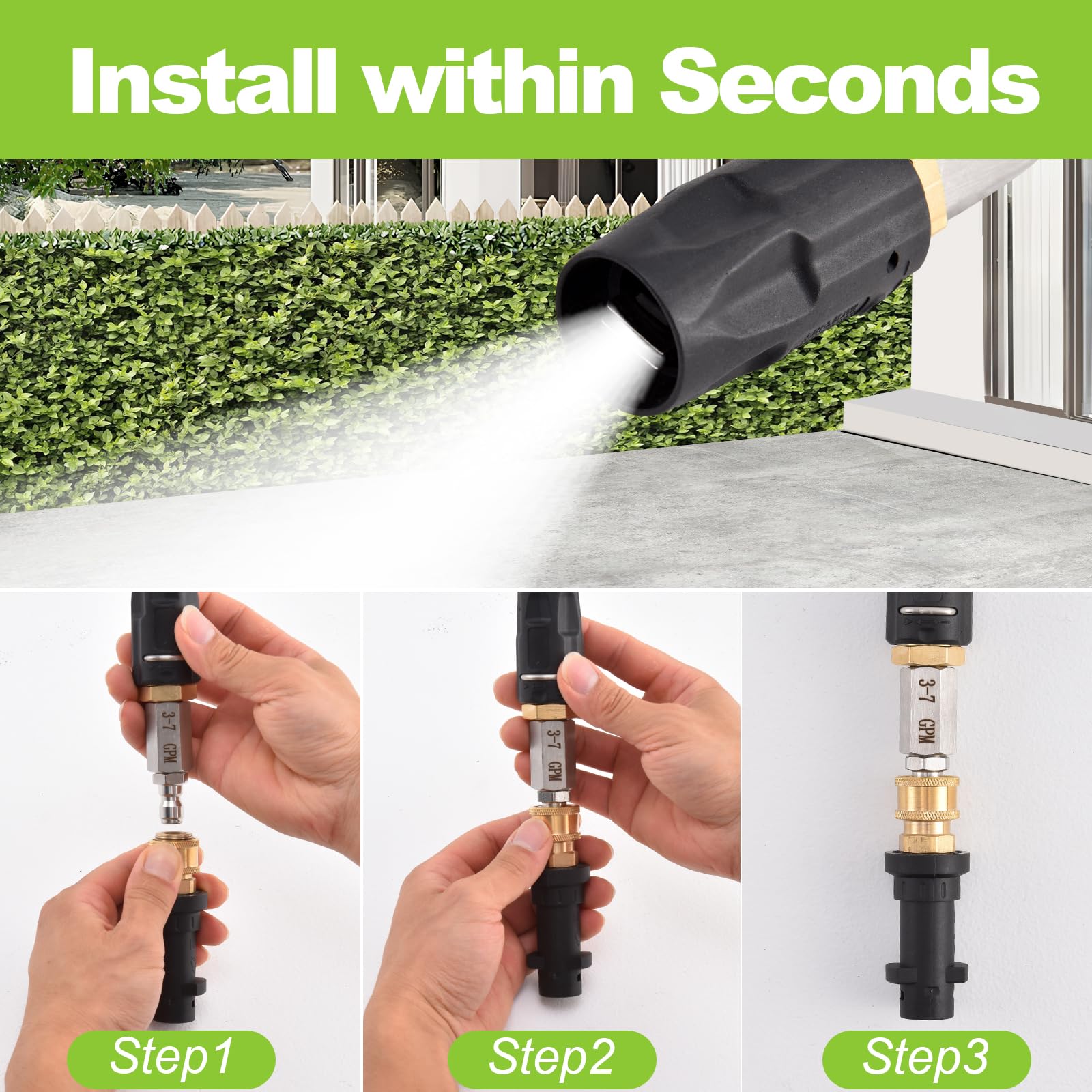 Ciunura 3-7 GPM flow supports consistent soap and water mix