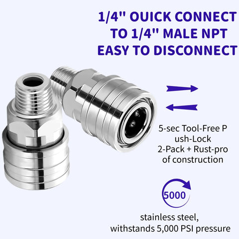 Ciunura quick connect fittings with push-lock provide fast, tool-free attachment.