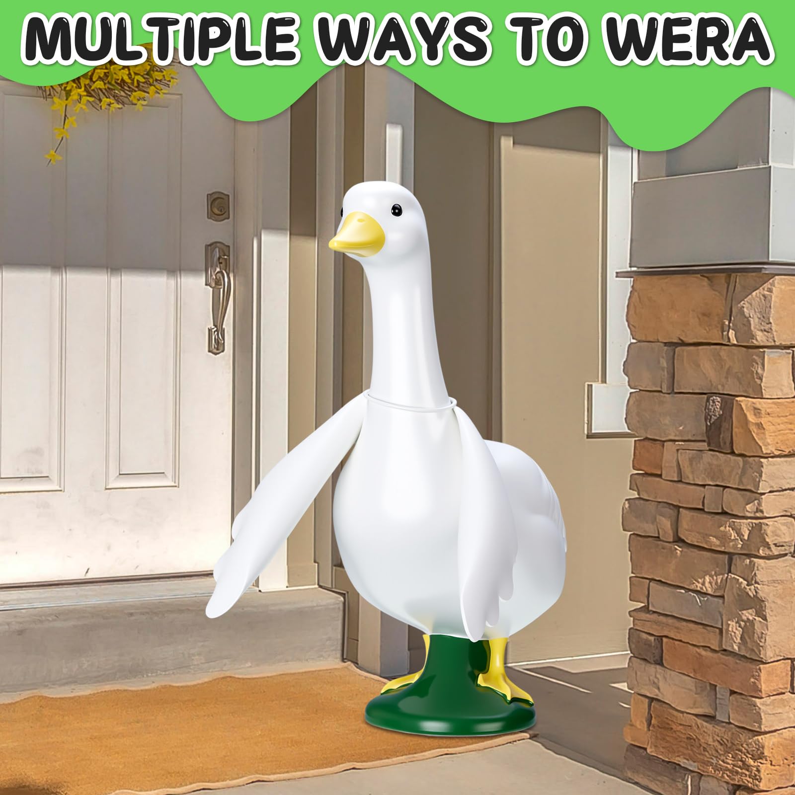 Civaner 23-inch goose outfit wings enable simple, playful decor updates.