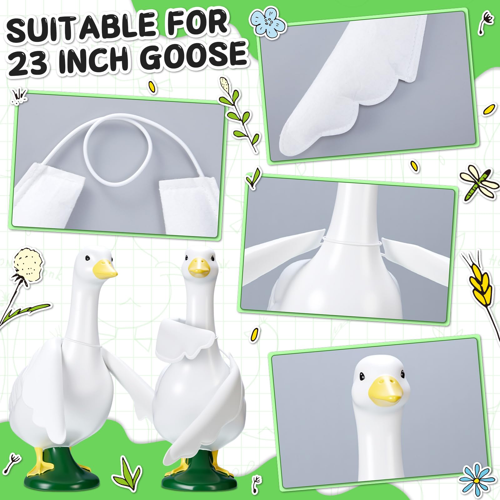 Civaner 3D plush wings attach easily to 23-inch geese for quick seasonal transformations.