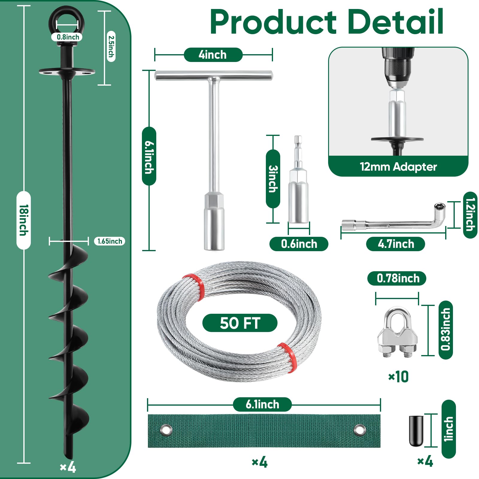 Ciyivak galvanized 50 ft cable provides strong tie-down support for sheds and canopies.