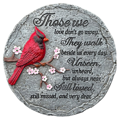 Ciyxarte red cardinal memorial stone on a branch, ideal for outdoor remembrance.