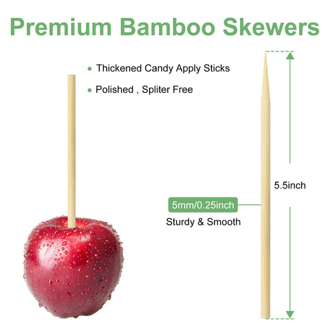 CJFocus natural bamboo skewer heavy-duty for desserts and snacks.