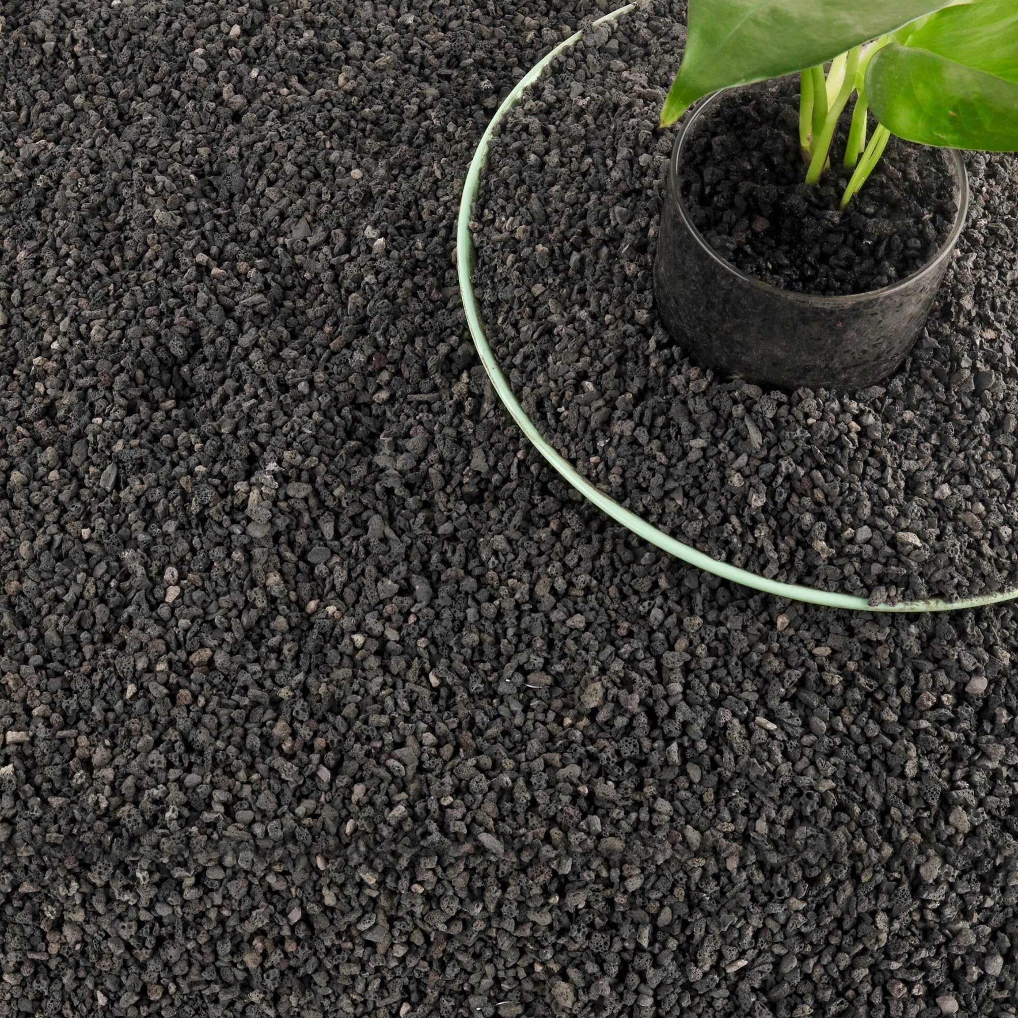 CJGQ 18lb black lava rocks pack shot for plant drainage and decorative soil topping