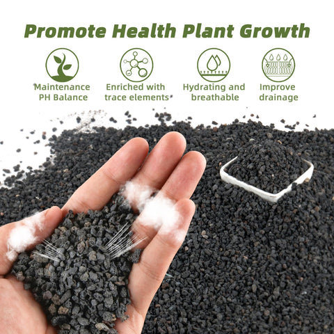 CJGQ 7LB lava rocks used at planter bottom for improved drainage and root safety.