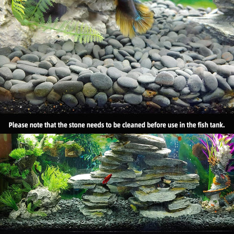 CJGQ river rocks 1-inch grey suit cactus and bonsai displays.