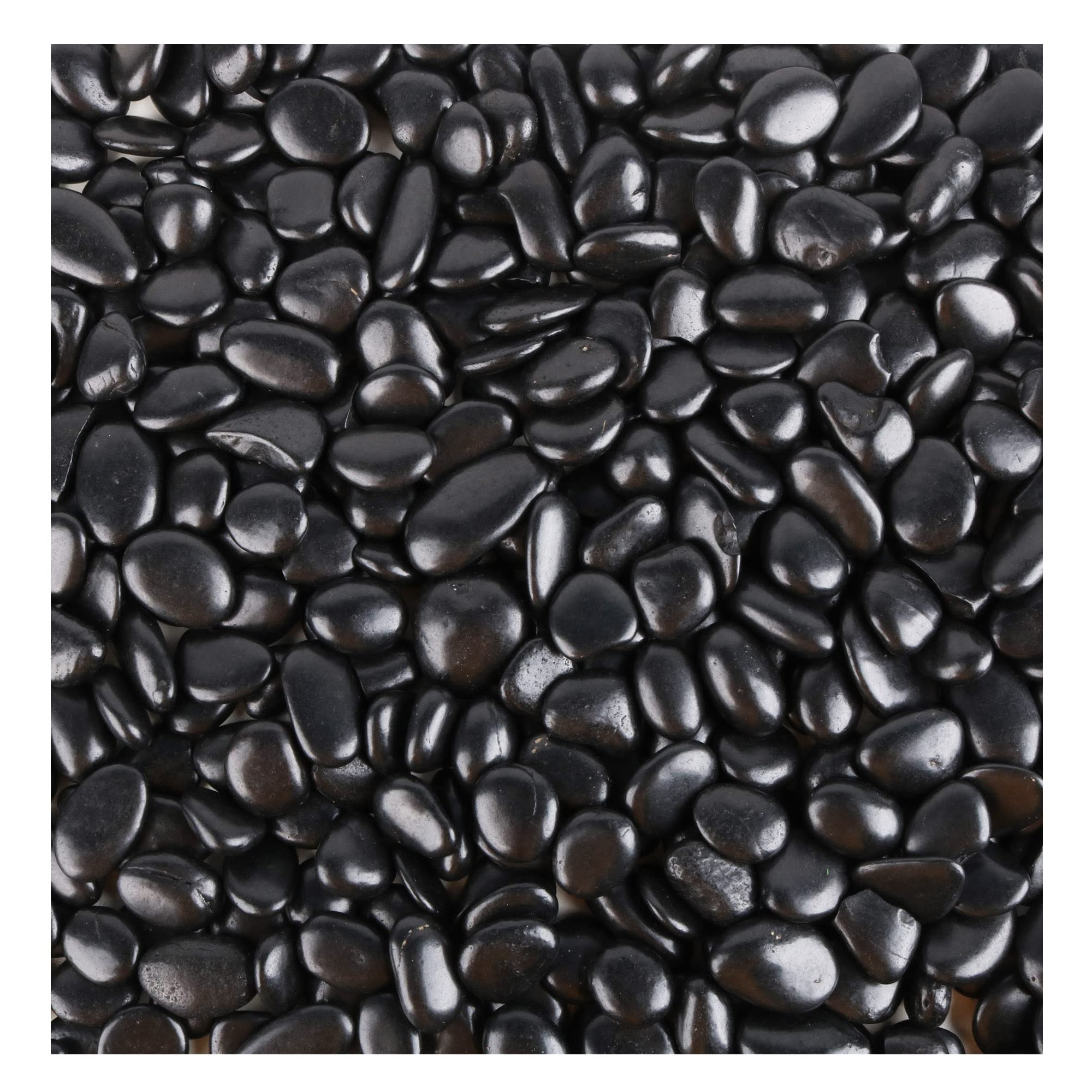 CJGQ Black Pebbles for aquarium gravel, 0.5-1 inch, deep color and shine.