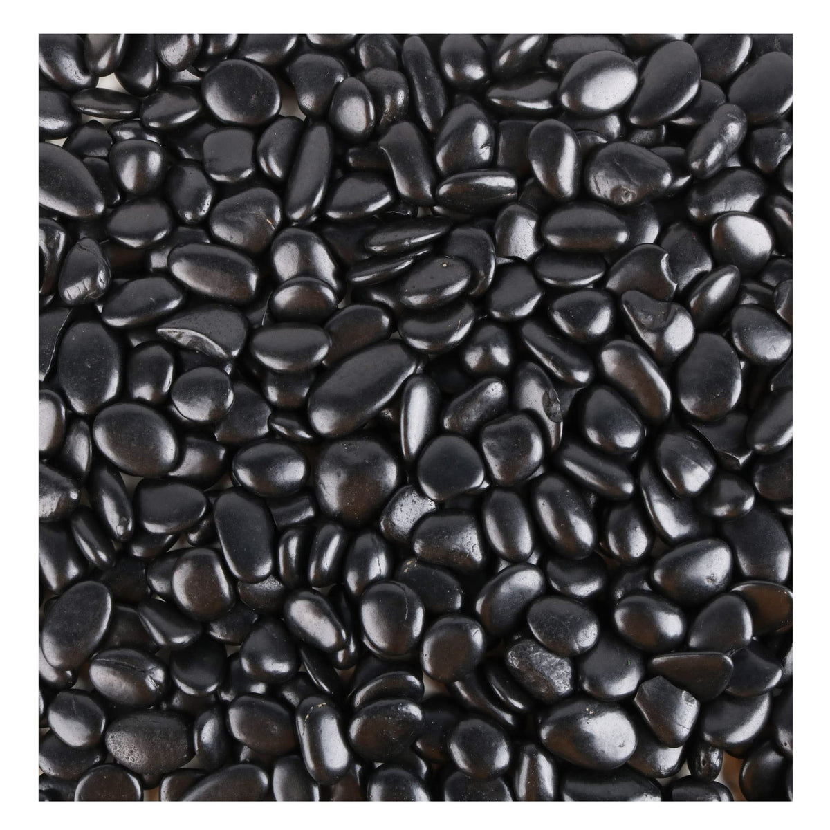 CJGQ Black Pebbles for aquarium gravel, 0.5-1 inch, deep color and shine.