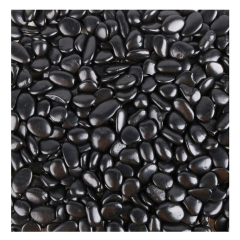CJGQ Black Pebbles for aquarium gravel, 0.5-1 inch, deep color and shine.