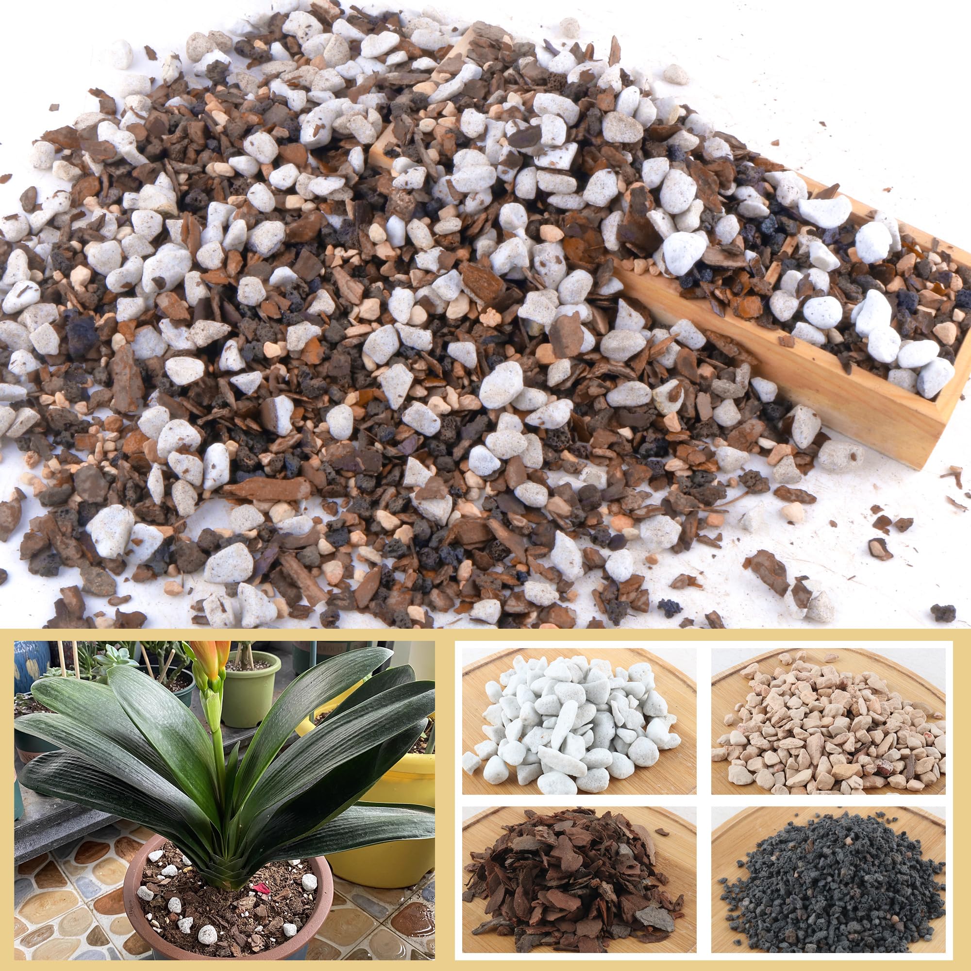 CJGQ bonsai soil mix bag showing lava and pumice for healthy roots