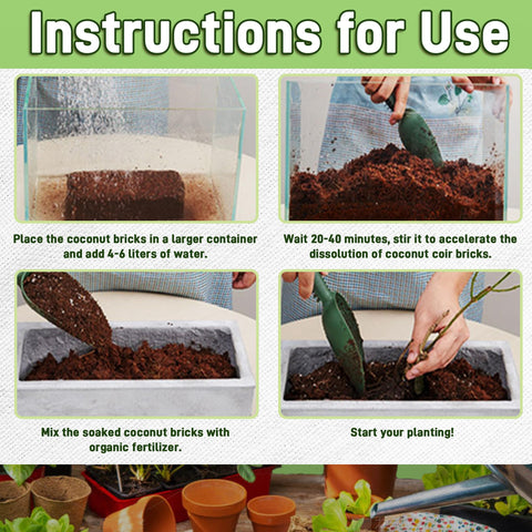 CJGQ coco coir brick supports herbs and vegetables with moisture