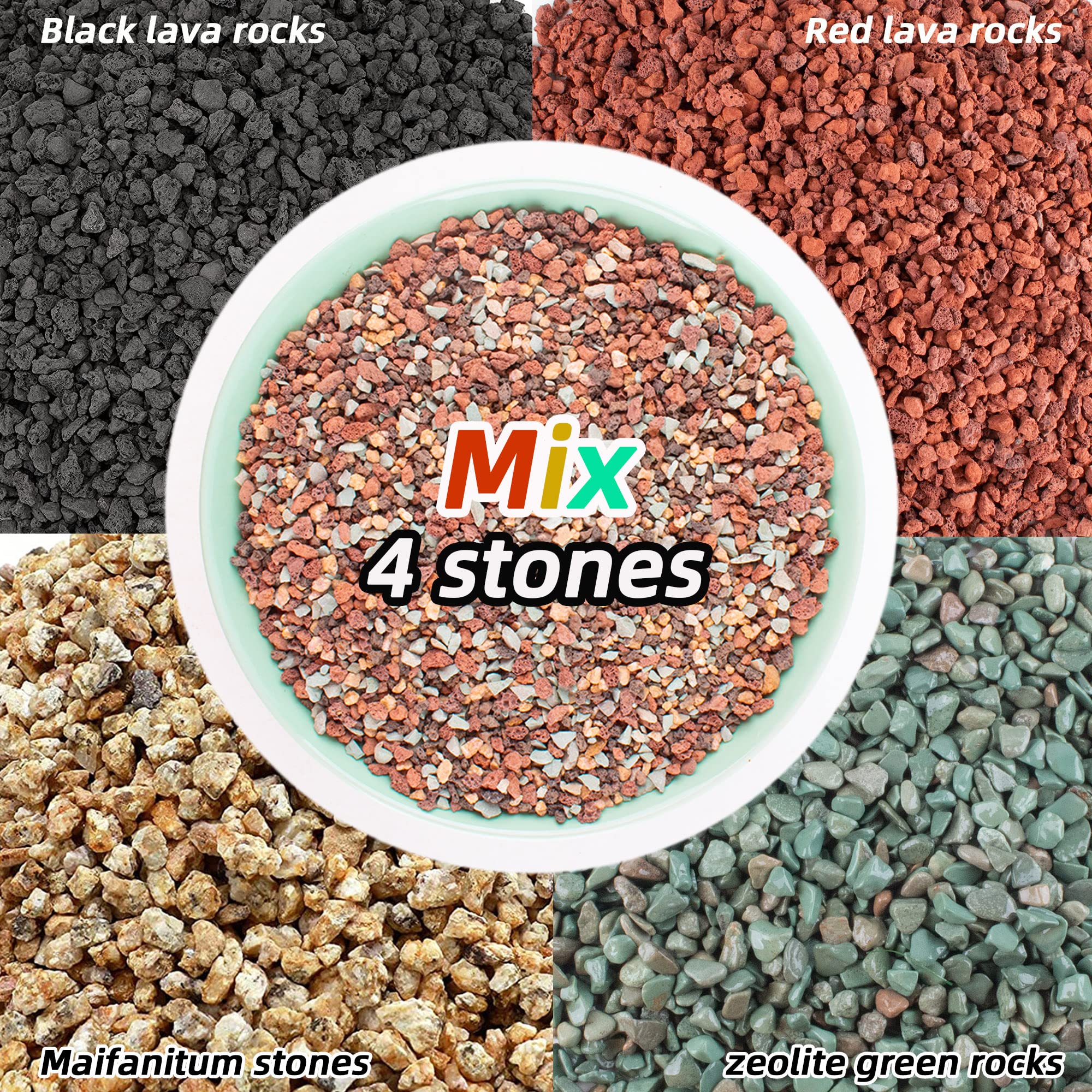 CJGQ lava rocks drainage for succulents enhances watering control.