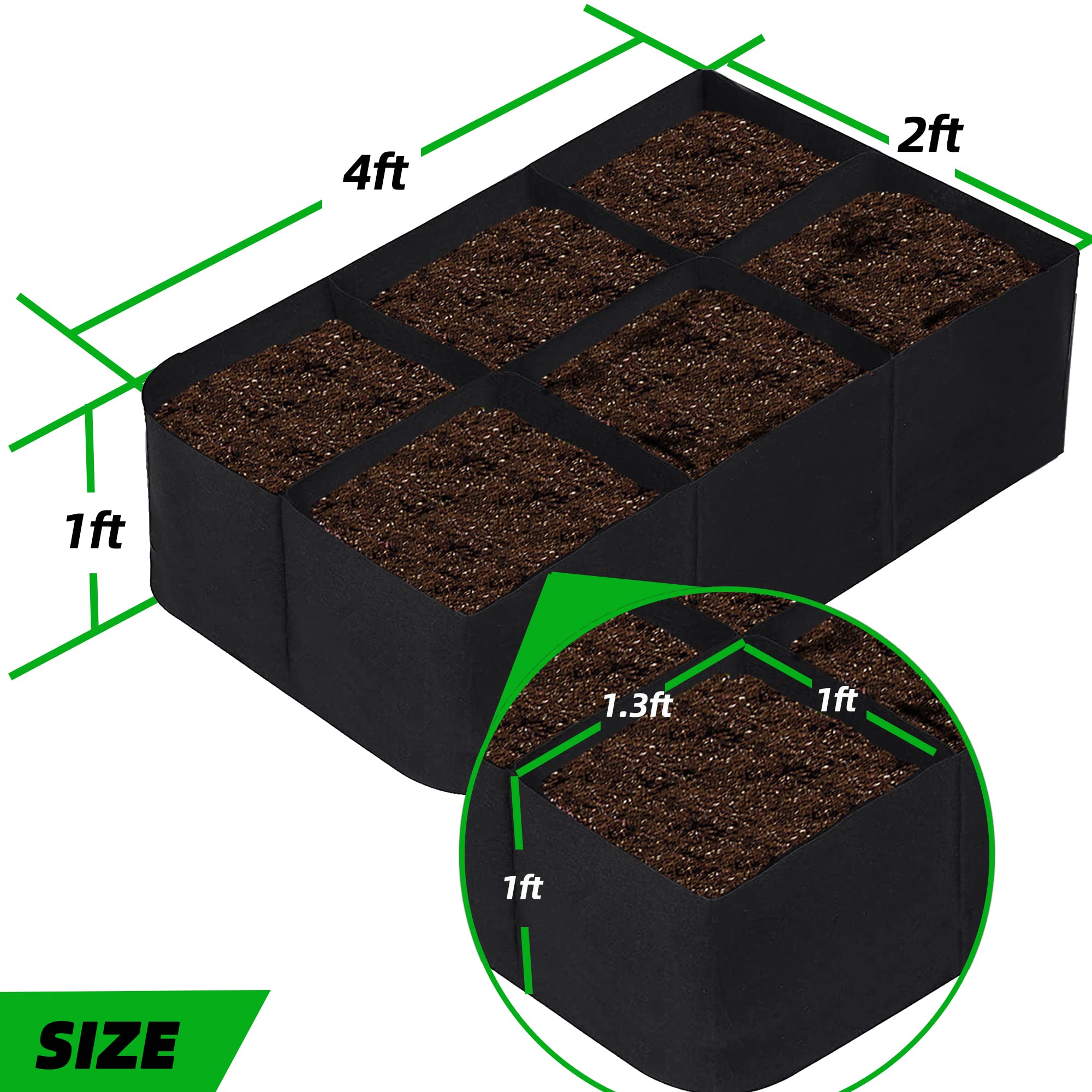 CJGQ partition-design bed with eight sections helps organize plantings.
