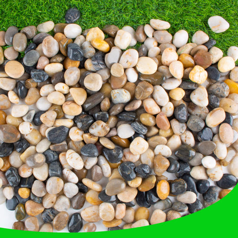 CJGQ pebbles for plants natural river rocks 1-1.5 inch ideal for plant beds.