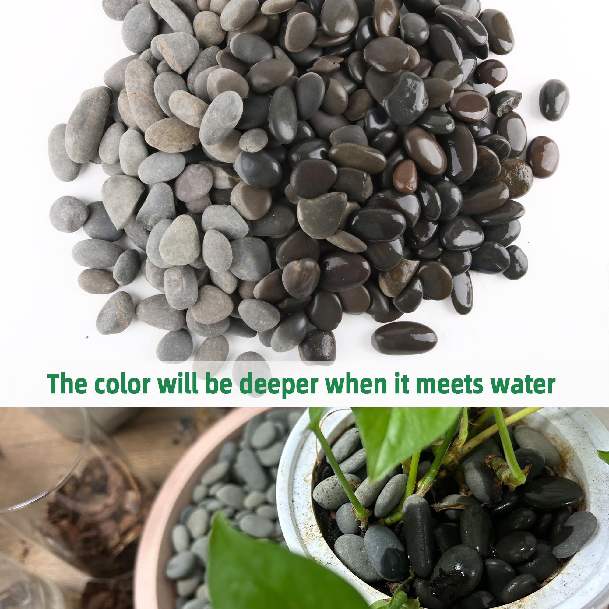 CJGQ river rocks smooth texture closeup highlights soft surfaces for tactile garden beauty