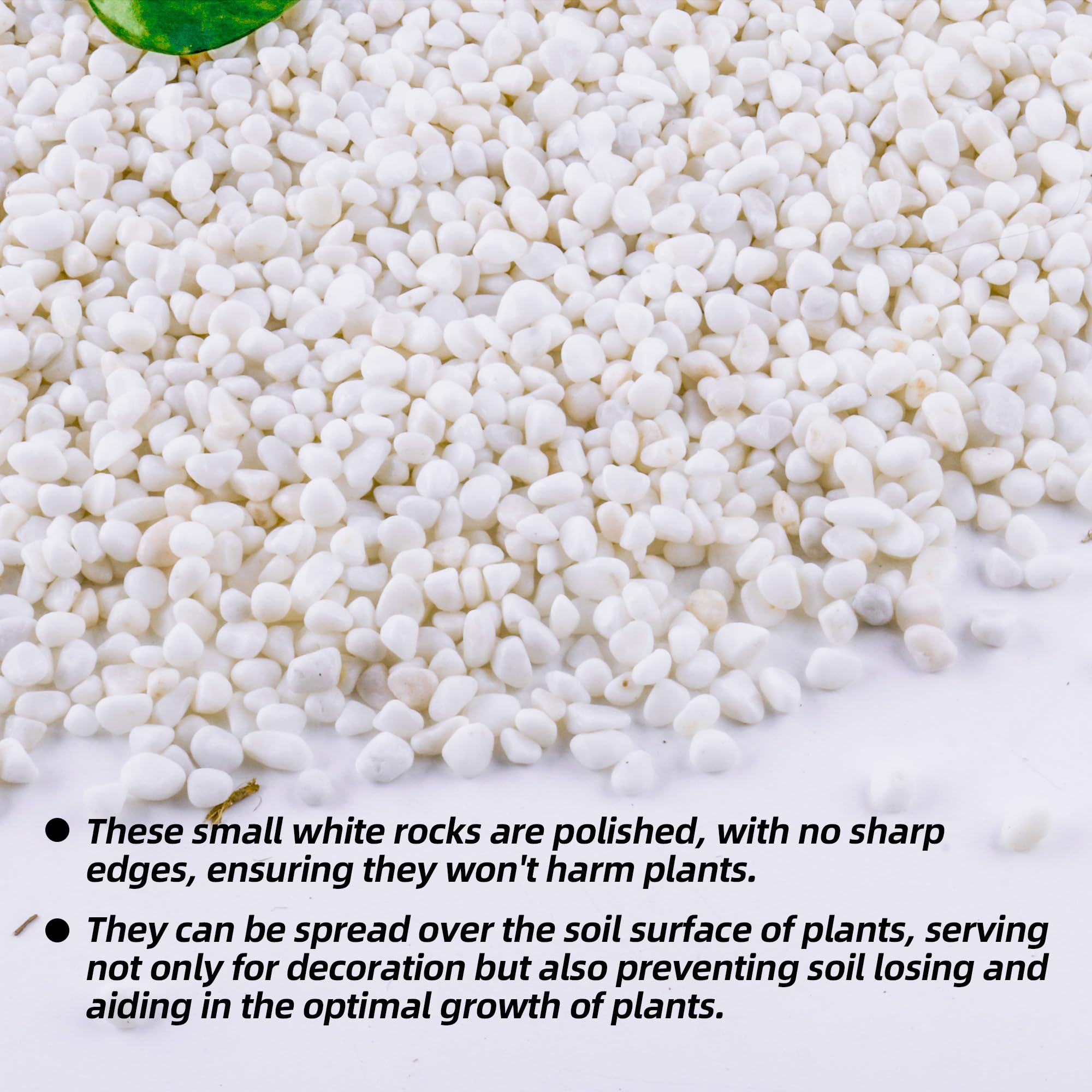 CJGQ white pebbles aquarium décor for brighter, natural-looking fish tanks.