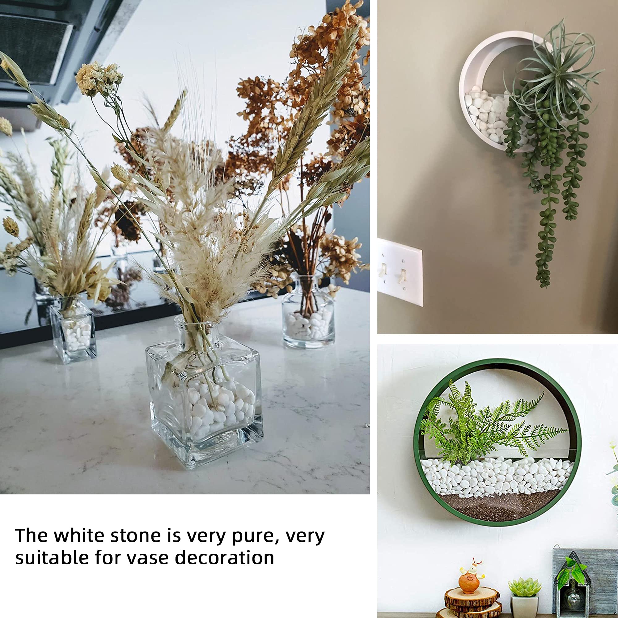 CJGQ white planter pebbles for indoor pots protect surfaces and prevent splash