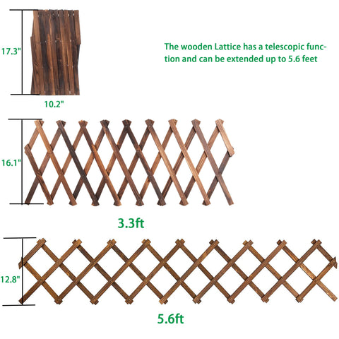 CJGQ wooden lattice panel for wall decor and plant support.