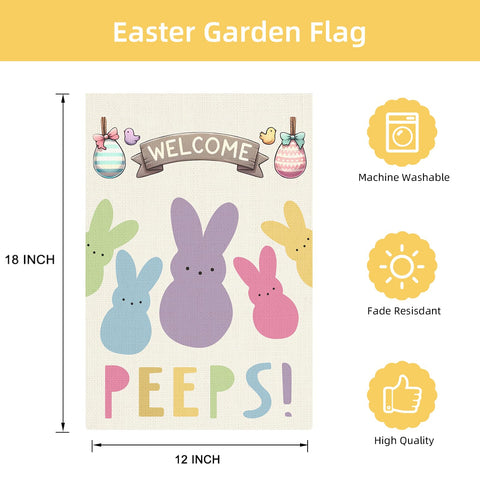 CJYGEGE Bunny Banner Outdoor Flag adds seasonal charm from both directions.