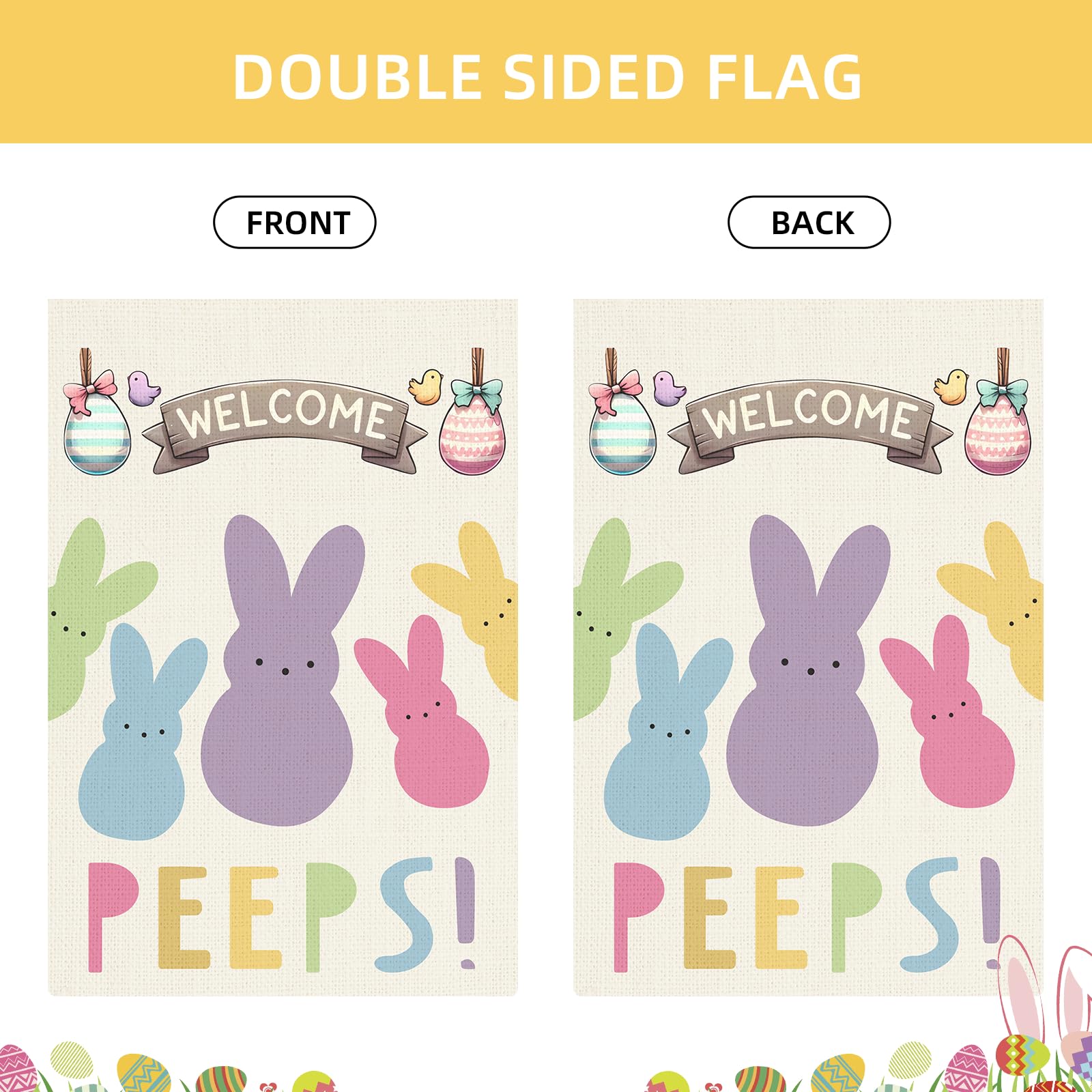 CJYGEGE Easter flag made of durable spun polyester resists spring weather.