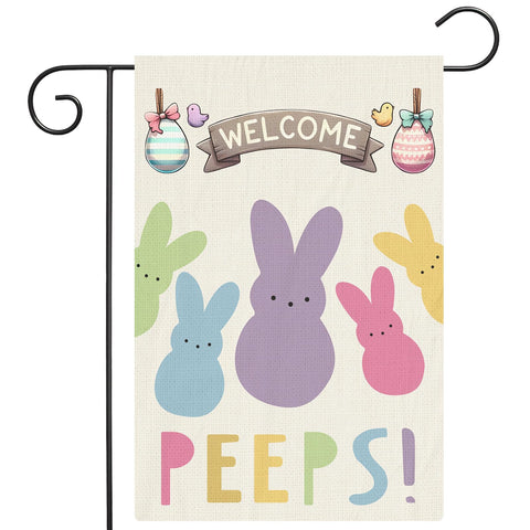 CJYGEGE Welcome Easter Garden Flag, double-sided for cheerful curb appeal.