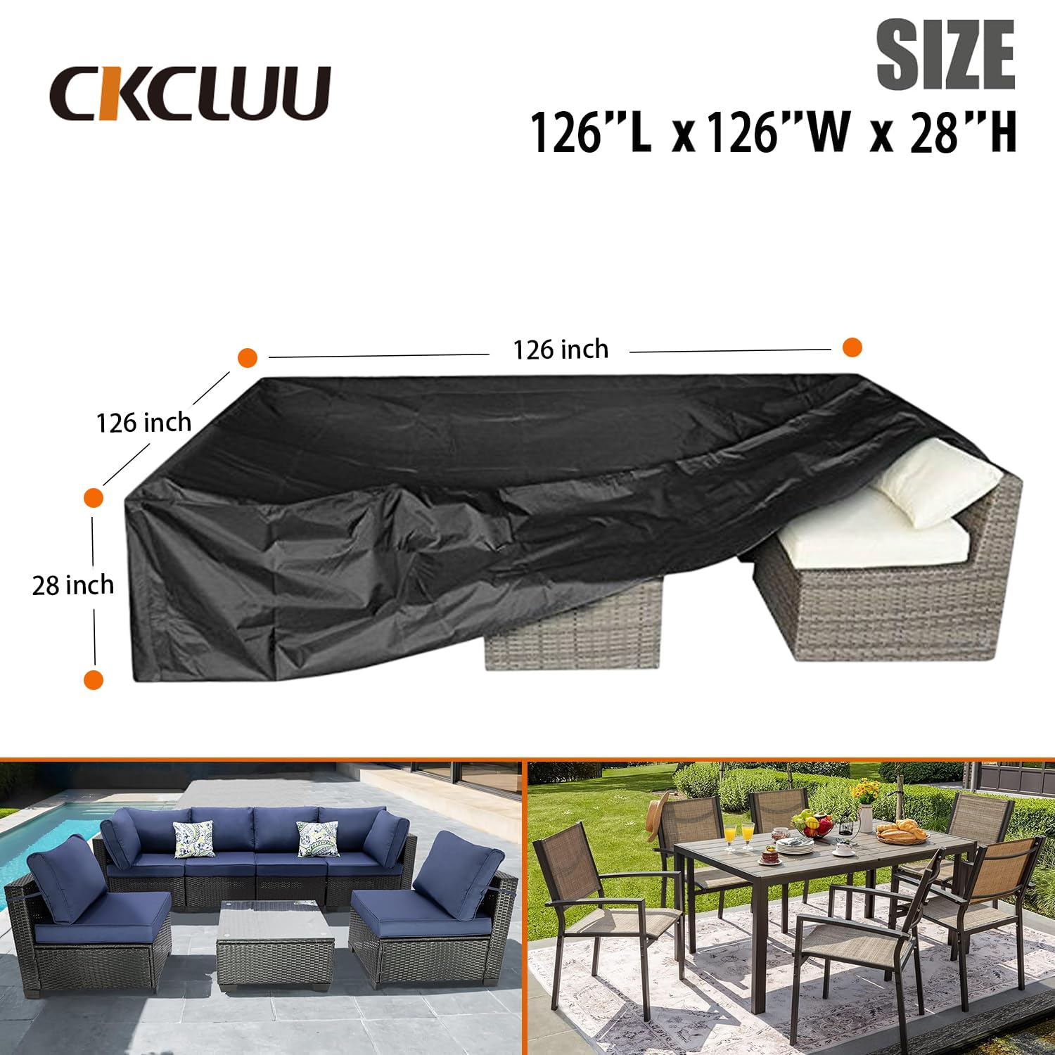 CKCLUU all-weather protection for up to 7-9 piece outdoor sets.